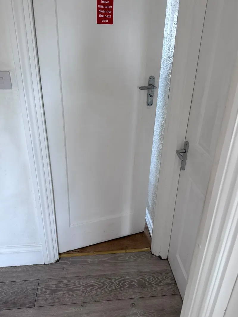 Bathroom entrance from the hallway