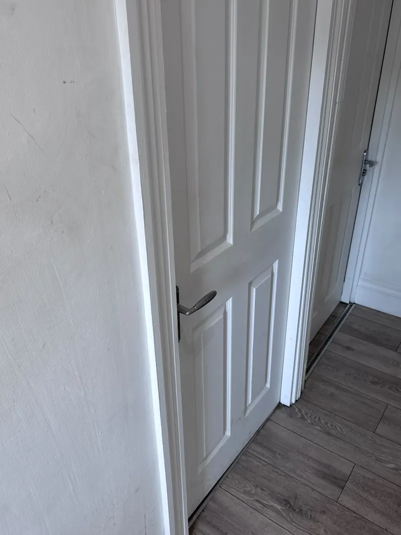 Hallway door and painted wall