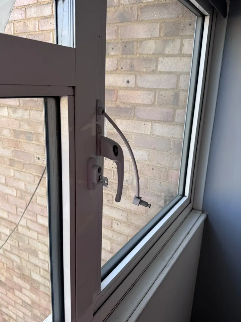Bedroom window handle and frame