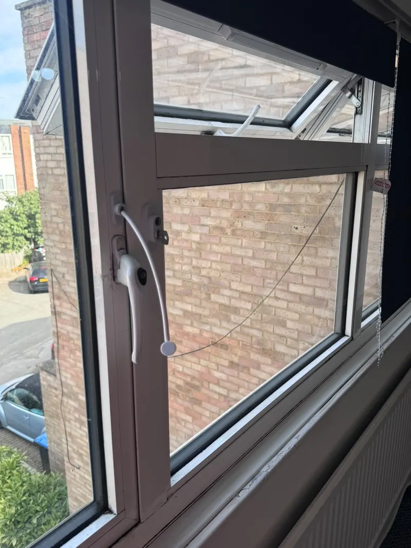 Open bedroom window and sill