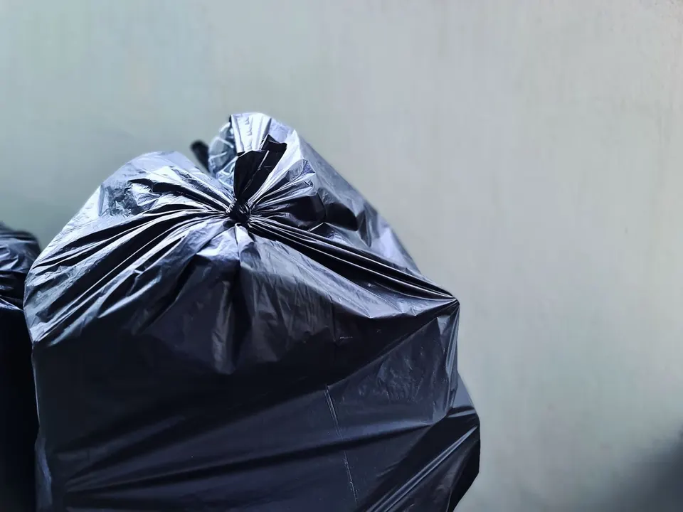 Bagged rubbish ready for collection
